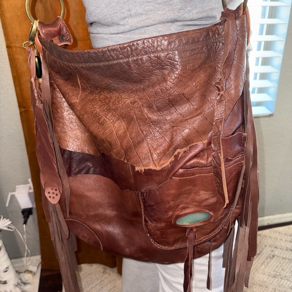 Brown Leather Fringe Shoulder Bag - Picture 6 of 6